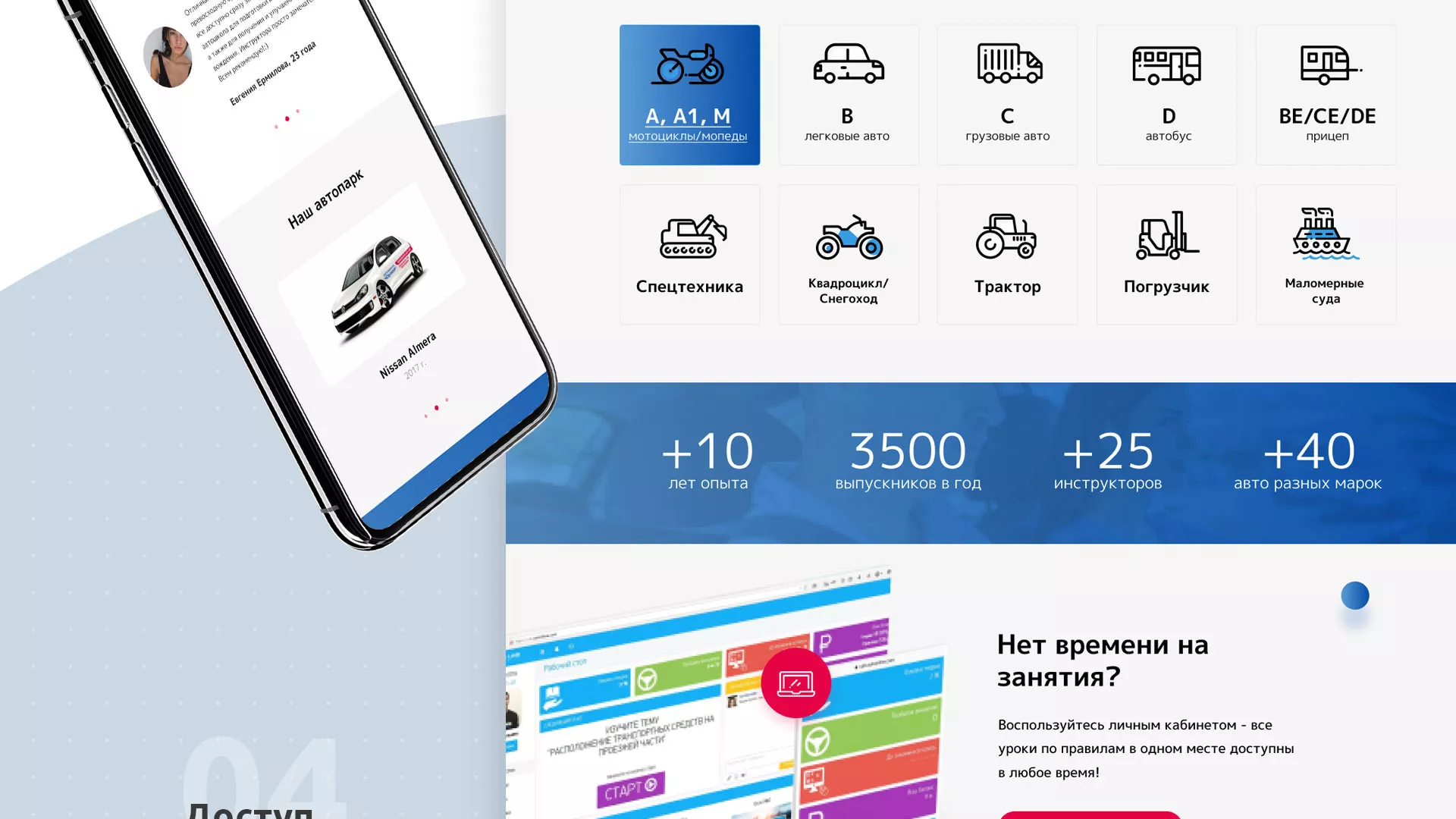 Разработка сайта автошколы «Орлан» в Малой Вишере